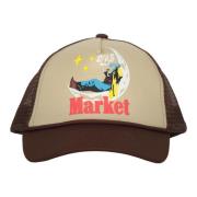 Baseballpet met reliëflogo Market , Brown , Heren