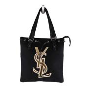 Pre-owned Cotton totes Saint Laurent Vintage , Black , Dames