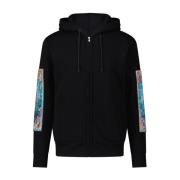 Katoenen Hoodie met Abstract Patroon Bastille , Black , Heren