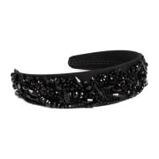 Brede hoofdband in zwart Erdem , Black , Dames