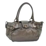 Pre-owned Leather handbags Salvatore Ferragamo Pre-owned , Gray , Dame...