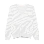 Zebra Patroon Gebreide Trui Liu Jo , Gray , Dames