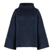 Klokmouwen Wollen Turtleneck Sweater Malo , Blue , Dames