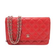 Pre-owned Leather chanel-bags Chanel Vintage , Red , Dames