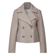 Korte Trenchcoat met Stijlvolle Details Street One , Beige , Dames