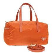 Pre-owned Nylon travel-bags Prada Vintage , Orange , Dames