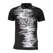 Zwarte Polo Shirt Mannen Cavalli Class , Black , Heren