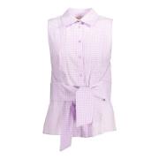 Mouwloze Italiaanse Kraag Shirt Roze Kocca , Pink , Dames