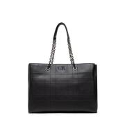 Zwarte Shopper Tas met Kettinghengsels Calvin Klein , Black , Dames