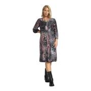 Roze Jurk met Abstracte Print 2-Biz , Pink , Dames