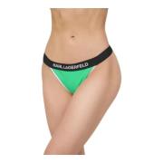 Dames Bikini Bottoms met Logo Elastiek Karl Lagerfeld , Green , Dames