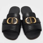 Pre-owned Leather sandals Dior Vintage , Black , Dames