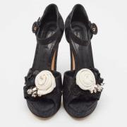 Pre-owned Fabric sandals Dolce & Gabbana Pre-owned , Black , Dames