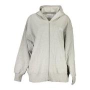 Grijze hoodie met rits en logo Calvin Klein , Gray , Dames