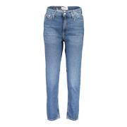 Hoge Taille Denim Jeans, Geborduurd, Vintage Stijl Calvin Klein , Blue...