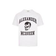 Casual korte mouw T-shirt Alexander McQueen , White , Heren