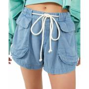 Blauwe Katoenen Stijlvolle Shorts Free People , Blue , Dames