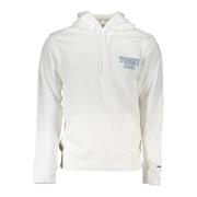 Hoodie Wit Lange Mouw Logo Print Tommy Hilfiger , White , Heren