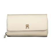 Damesportemonnee Wit Contrastdetails Rits Tommy Hilfiger , Beige , Dam...