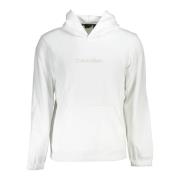 Hoodie Wit Lange Mouw Print Calvin Klein , White , Heren