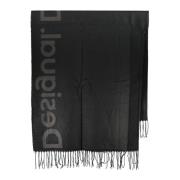 Zwarte Poncho met Contrastdetails Desigual , Black , Dames