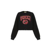 Crop Fleece Back Sweats Gucci , Black , Dames