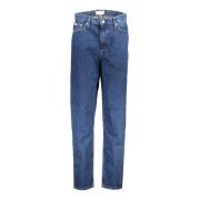 Denim Mom Jeans met Logo Detail Calvin Klein , Blue , Dames