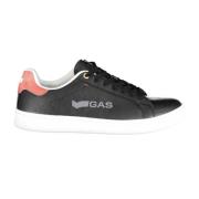 Sportieve Zwarte Vetersneakers met Logo GAS , Black , Heren