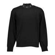 Zwarte Sweatshirt met Lange Mouwen Print Calvin Klein , Black , Heren