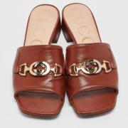 Pre-owned Leather sandals Gucci Vintage , Brown , Dames