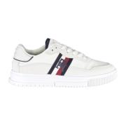 Sportieve witte vetersneakers met logo Tommy Hilfiger , White , Heren