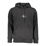 Zwarte hoodie met borduursel en logo Calvin Klein , Black , Heren