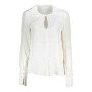 Blouse met lange mouwen en contrastdetails Patrizia Pepe , White , Dam...