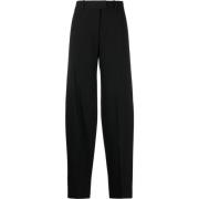 Zwarte Casual Broek Polyester Viscose Elastaan The Attico , Black , Da...