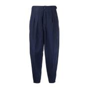 Blauwe Linnen Casual Broek Polo Ralph Lauren , Blue , Dames