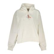 Hoodie met Logo Print, Wit Calvin Klein , White , Dames