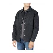 Zwarte Overshirt met Zakken Calvin Klein , Black , Heren