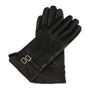 Elegante zwarte handschoenen met twee strepen Kazar , Black , Dames