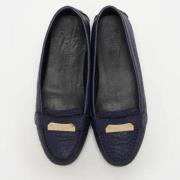 Pre-owned Leather flats Burberry Vintage , Blue , Dames