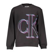 Zwarte Heren Sweatshirt met Lange Mouwen Calvin Klein , Brown , Heren