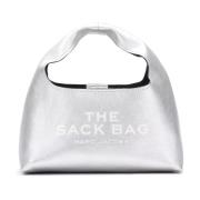 Mini Sack Tas in Metallic Leer Marc Jacobs , Gray , Dames