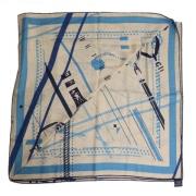 Pre-owned Silk scarves Hermès Vintage , Blue , Dames