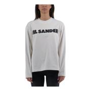 Lange mouwen T-shirt met ronde hals Jil Sander , White , Dames