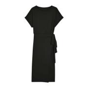 Korte Mouw Midi Jurk met Riem Ba&Sh , Black , Dames