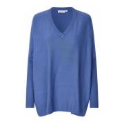 Oversized V-Neck Top Federal Blue Masai , Blue , Dames