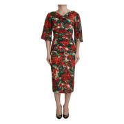 Betoverende Bloemenprint Sheath Jurk Dolce & Gabbana , Multicolor , Da...