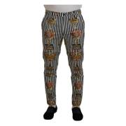 Elegante Chino-broek met kroonprint Dolce & Gabbana , Multicolor , Her...