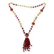 Gouden Rode Kristal Ketting Elegante Stijl Dolce & Gabbana , Red , Dam...