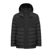 Zwarte Winterjas met Afneembare Capuchon Colmar , Black , Heren