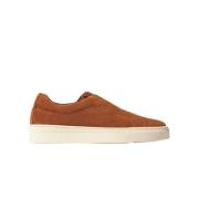 Tan Suede Slip-On Sneakers Scarosso , Brown , Heren